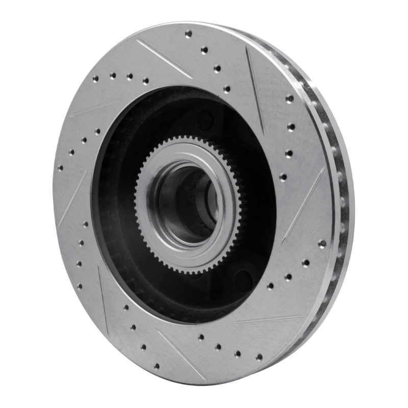Ford F-250 Brake Rotor (1) - Front Left - R1 Concepts - Drilled & Slotted - Silver - `06-`12